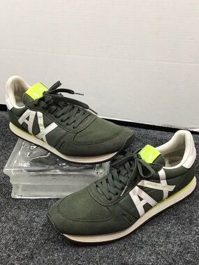 A/X Armani Exchange Rio trainer Olive Green Men's Low-Top suede Sneakers 11
